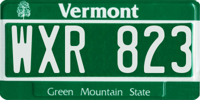 VT license plate WXR823