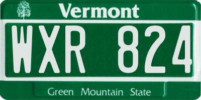 VT license plate WXR824