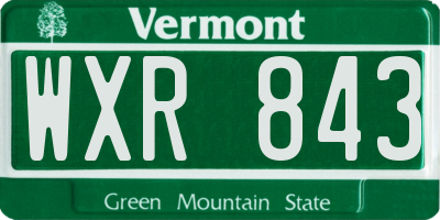 VT license plate WXR843