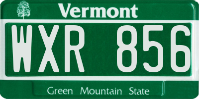 VT license plate WXR856