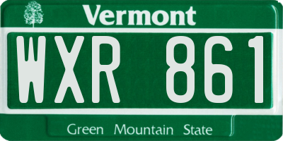 VT license plate WXR861