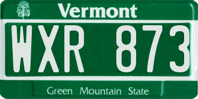 VT license plate WXR873