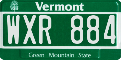 VT license plate WXR884