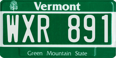 VT license plate WXR891