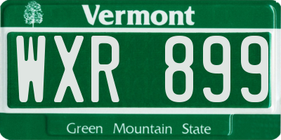 VT license plate WXR899