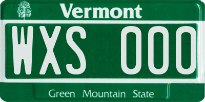 VT license plate WXS000