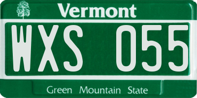 VT license plate WXS055