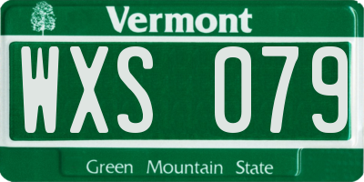 VT license plate WXS079