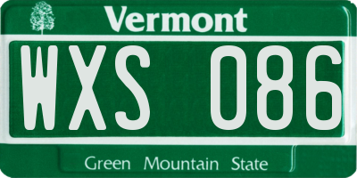 VT license plate WXS086
