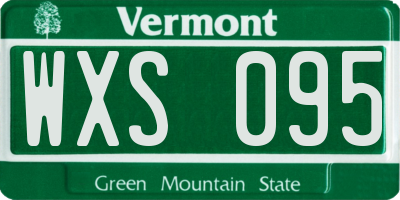 VT license plate WXS095