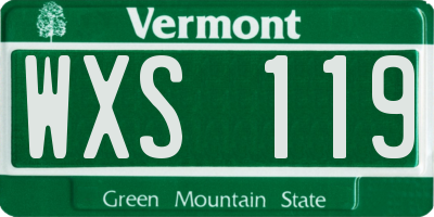VT license plate WXS119