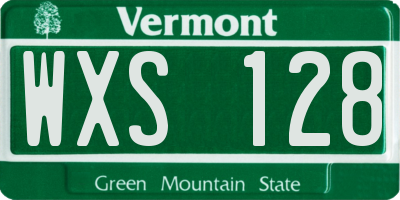 VT license plate WXS128