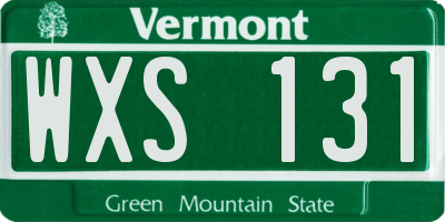 VT license plate WXS131