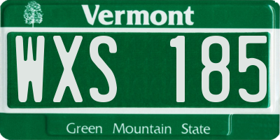 VT license plate WXS185