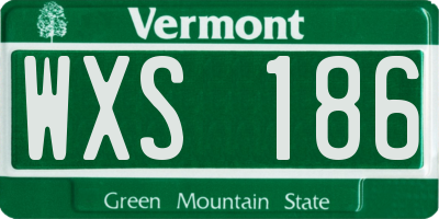 VT license plate WXS186