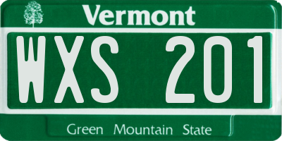 VT license plate WXS201