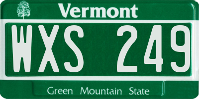VT license plate WXS249