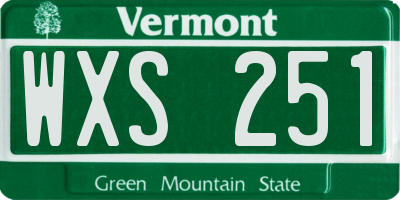 VT license plate WXS251