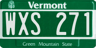 VT license plate WXS271