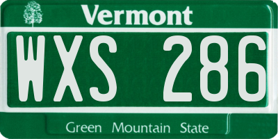 VT license plate WXS286
