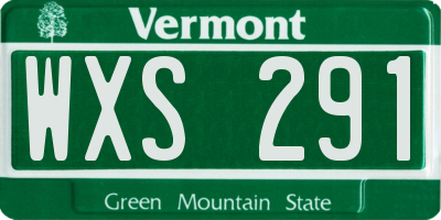 VT license plate WXS291