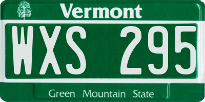 VT license plate WXS295