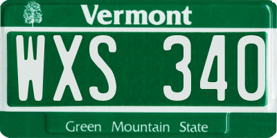 VT license plate WXS340