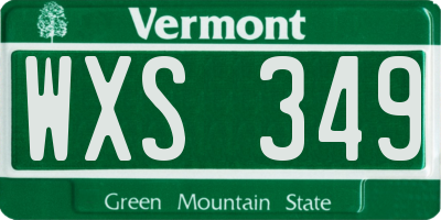 VT license plate WXS349