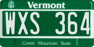 VT license plate WXS364