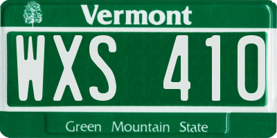 VT license plate WXS410