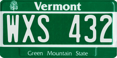 VT license plate WXS432