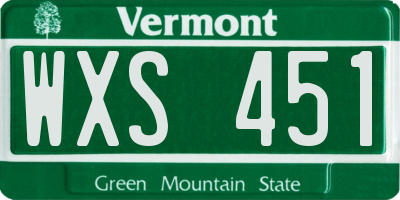 VT license plate WXS451