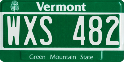 VT license plate WXS482