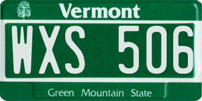 VT license plate WXS506