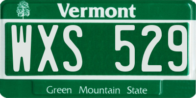 VT license plate WXS529