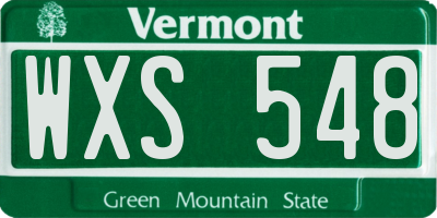 VT license plate WXS548
