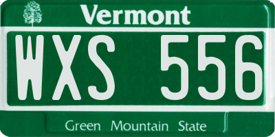 VT license plate WXS556