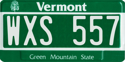 VT license plate WXS557