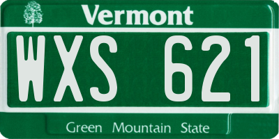 VT license plate WXS621