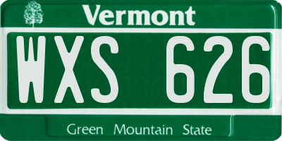 VT license plate WXS626