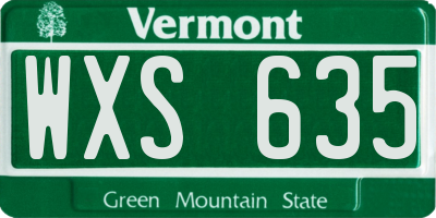 VT license plate WXS635