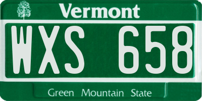 VT license plate WXS658