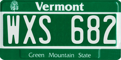 VT license plate WXS682