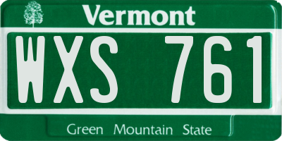 VT license plate WXS761