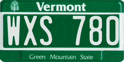 VT license plate WXS780