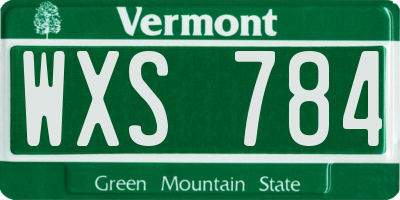 VT license plate WXS784