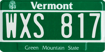 VT license plate WXS817