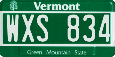 VT license plate WXS834