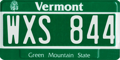VT license plate WXS844