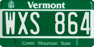 VT license plate WXS864